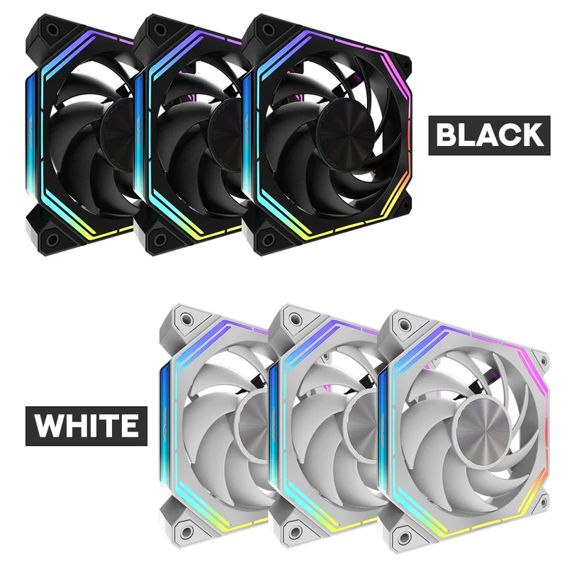 Darkflash Infinity 34 120MM A-RGB Cooling Fan (3-IN-1 Pack) (Black, White)
