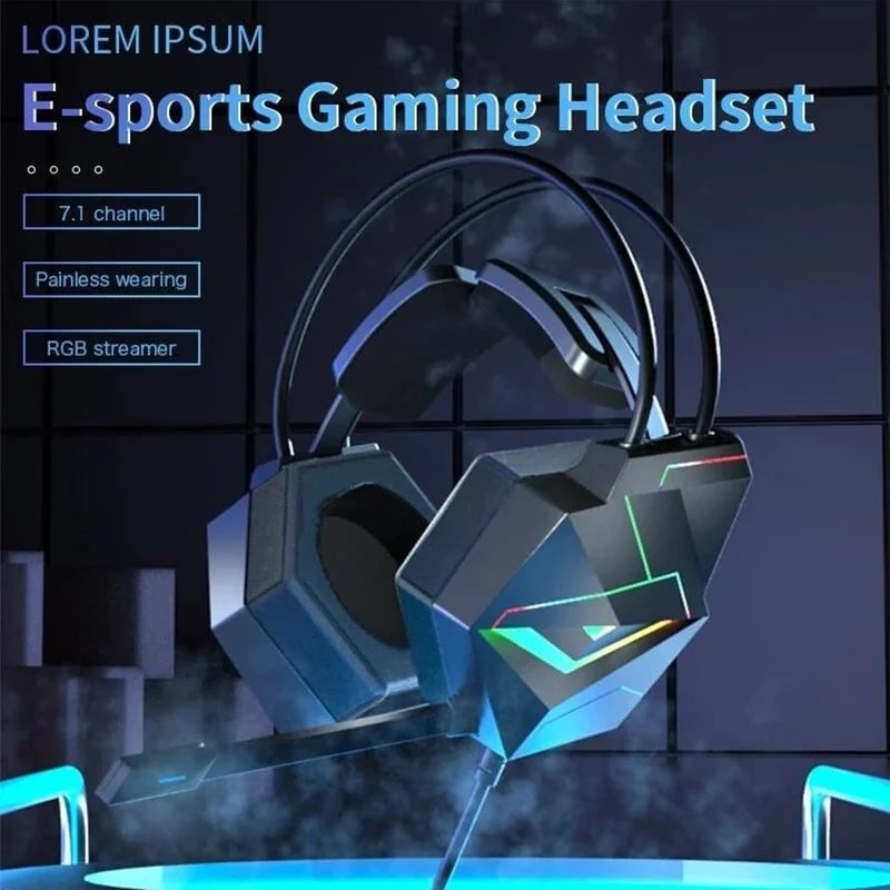 Onikuma X20 7.1 Wired Professional Gaming Headset with Noise Cancellation Microphone (Black)