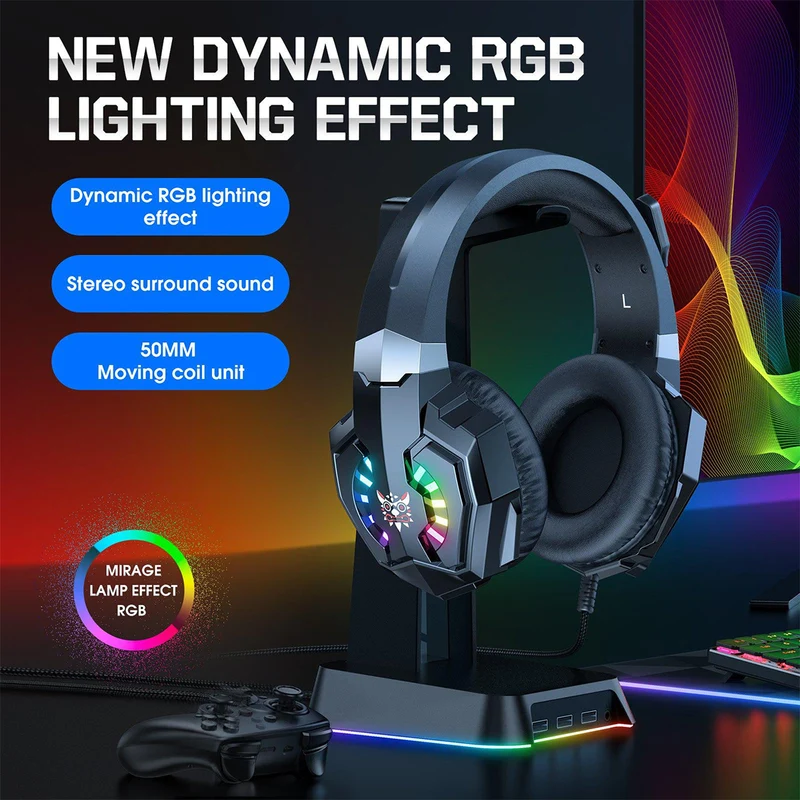 Onikuma X32 RGB Wired Professional Gaming Headset (Black)