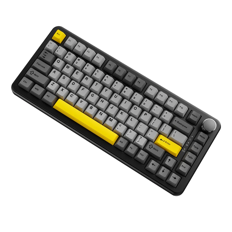 Ajazz AK820 Max RGB Wired 75% 82-Keys Gasket-mounted Hot Swappable Mechanical Keyboard (Black/Grey/Yellow) (Magnetic Switch)