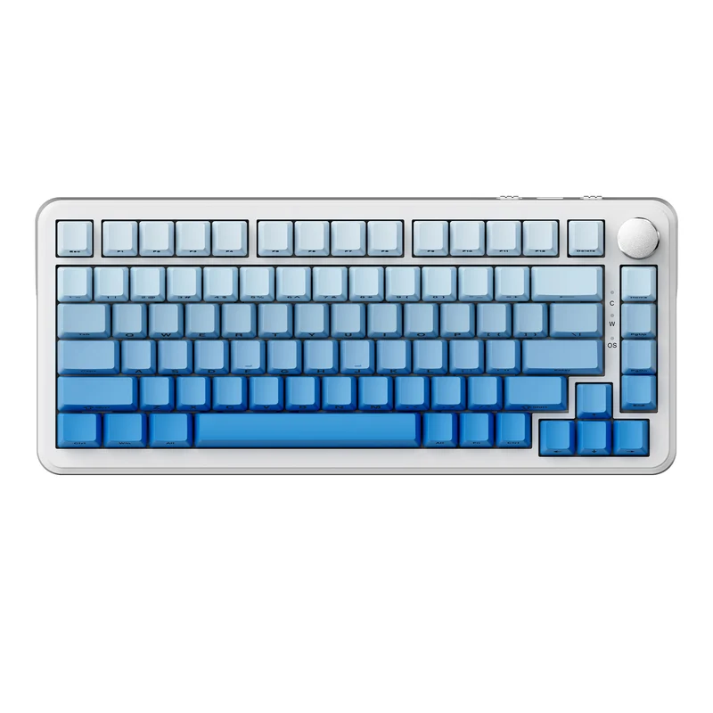 Ajazz AK820 Max RGB Tri-Mode 75% 82-Keys Gasket-mounted Hot Swappable Mechanical Keyboard (Gradient Blue) (Sea Salt Switch)