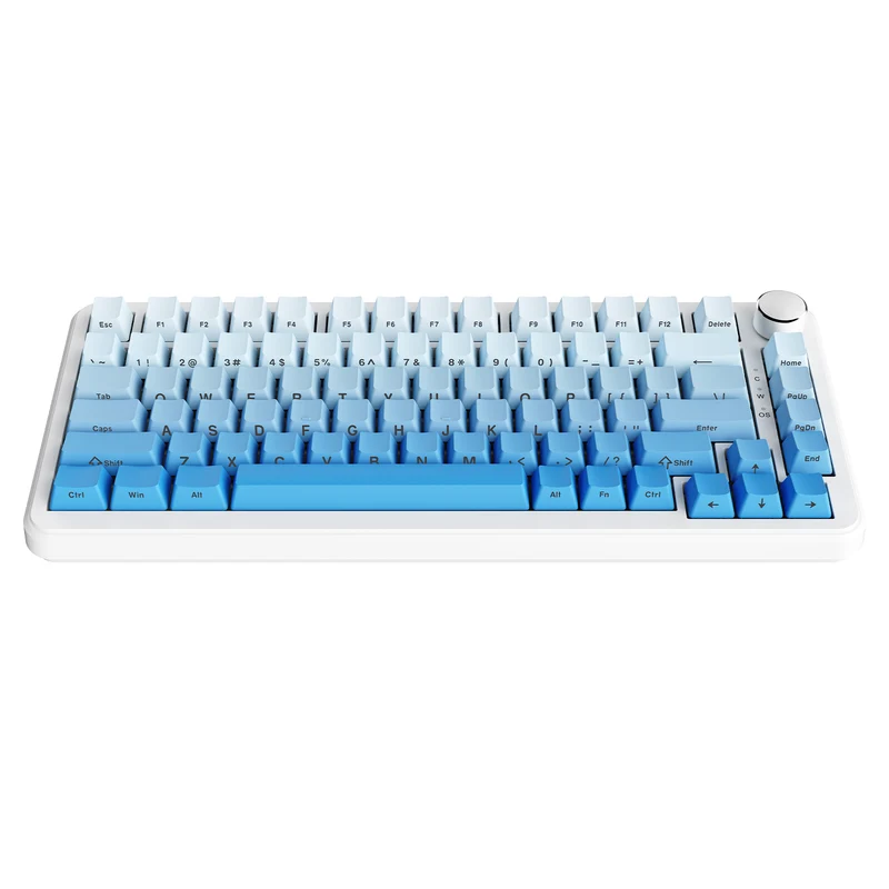 Ajazz AK820 Max RGB Tri-Mode 75% 82-Keys Gasket-mounted Hot Swappable Mechanical Keyboard (Gradient Blue) (Sea Salt Switch)