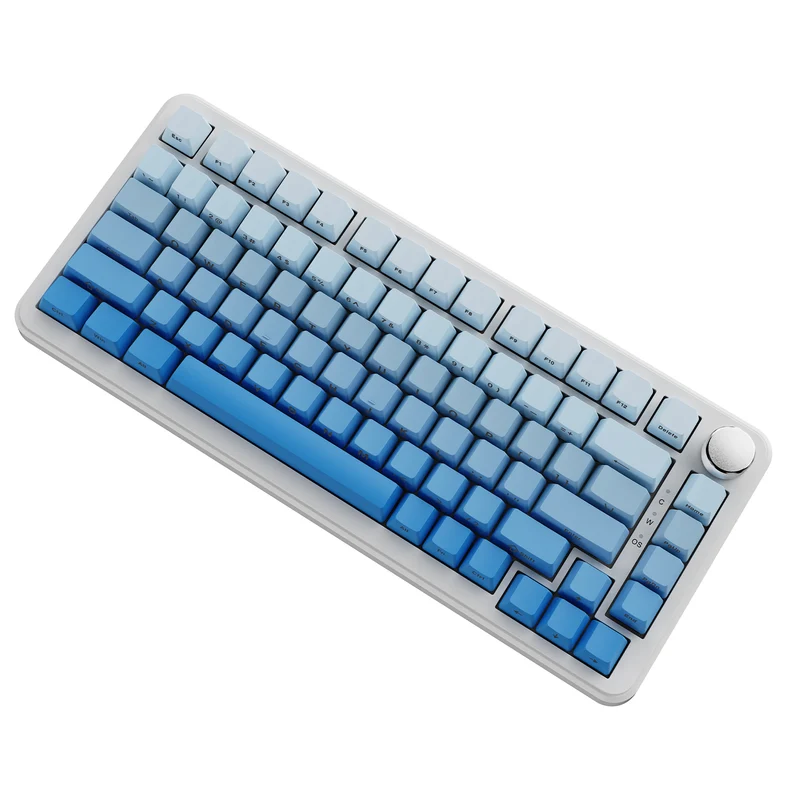 Ajazz AK820 Max RGB Tri-Mode 75% 82-Keys Gasket-mounted Hot Swappable Mechanical Keyboard (Gradient Blue) (Sea Salt Switch)