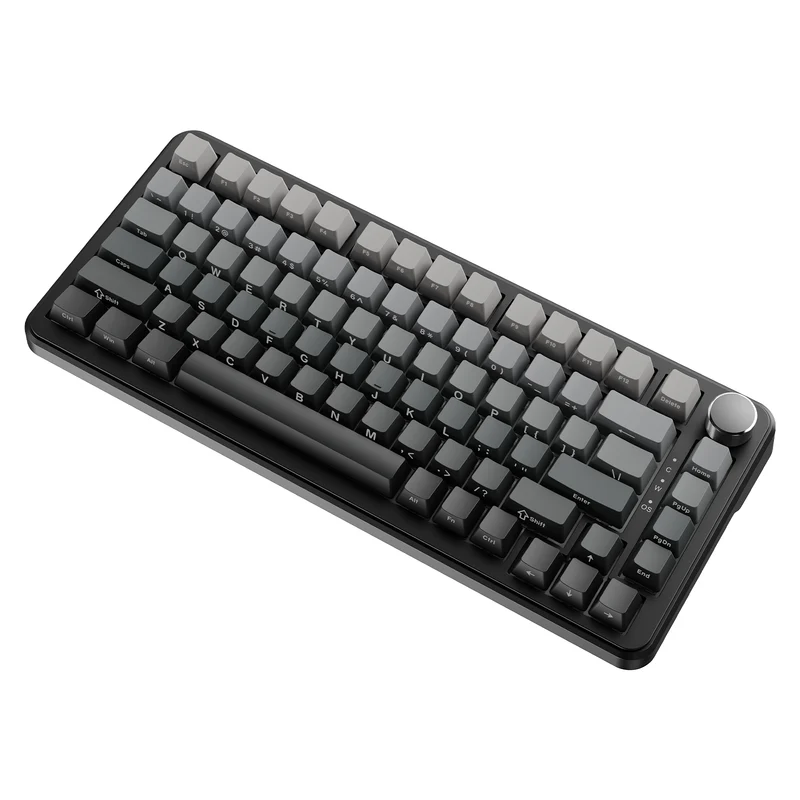 Ajazz AK820 Max RGB Tri-Mode 75% 82-Keys Gasket-mounted Hot Swappable Mechanical Keyboard (Gradient Grey) (Sea Salt Switch)