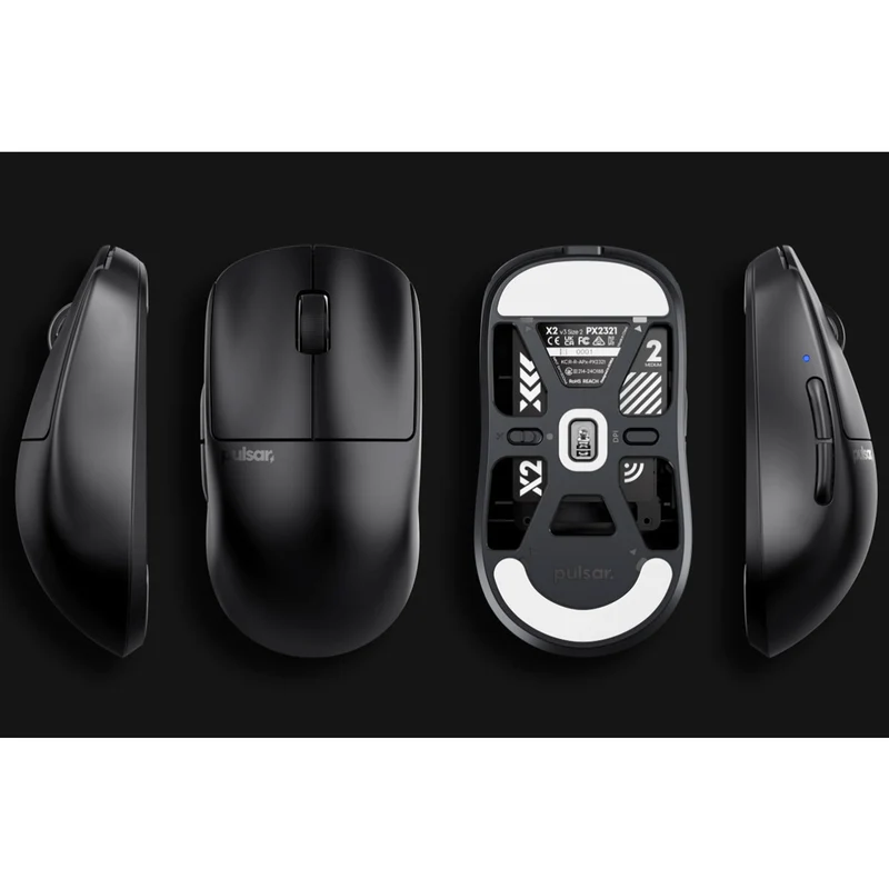Pulsar X2 V3 Ultralight Weight eSports Gaming Mouse Size 2 (Black, White) (PX2321, PX2322)