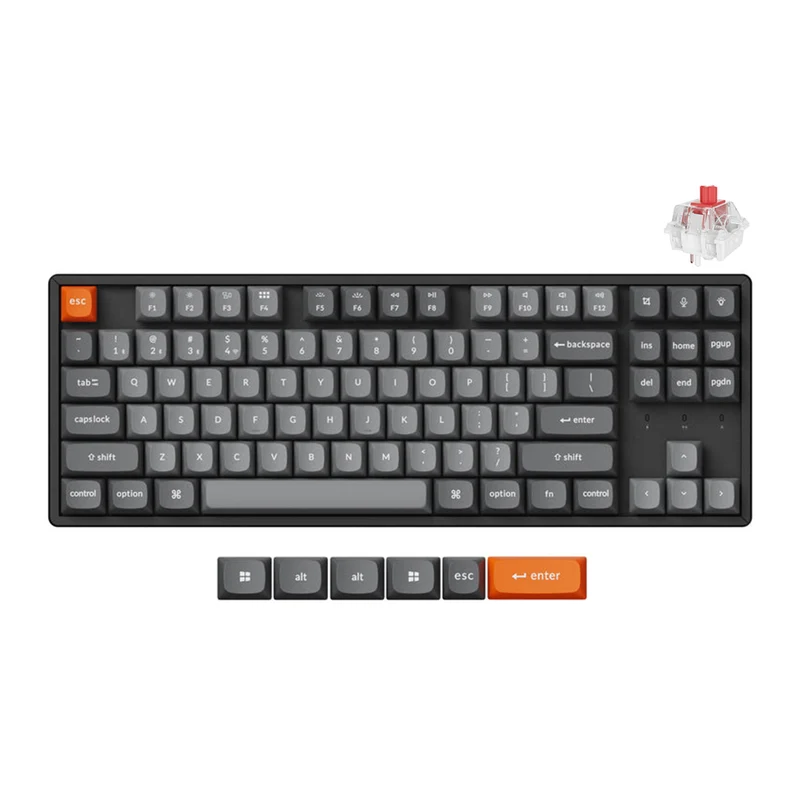 Keychron K8 Max QMK Fully Assembled Hot-Swappable RGB Backlight Aluminum Frame Wireless Mechanical Keyboard - Black (Super Red Switch) (K8M-J1)
