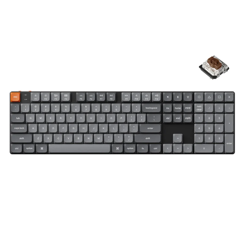 Keychron K5 Max QMK/VIA RGB Backlight Hot-Swappable Wireless Custom Mechanical Keyboard (Low Profile Gateron Mechanical Brown Switch/Red Switch) (K5M-H3, K5M-H1)