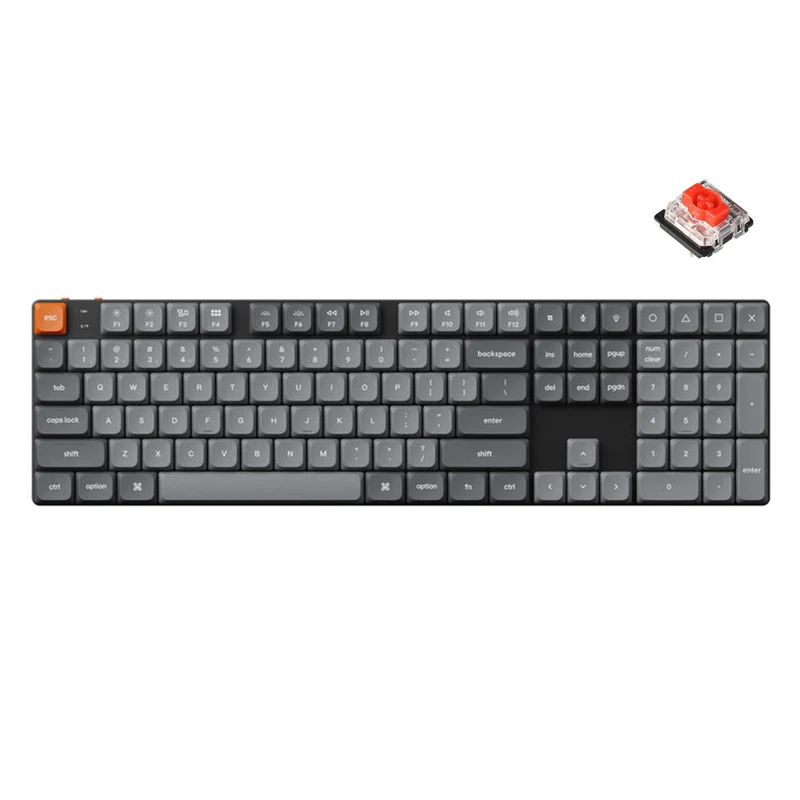 Keychron K5 Max QMK/VIA RGB Backlight Hot-Swappable Wireless Custom Mechanical Keyboard (Low Profile Gateron Mechanical Brown Switch/Red Switch) (K5M-H3, K5M-H1)