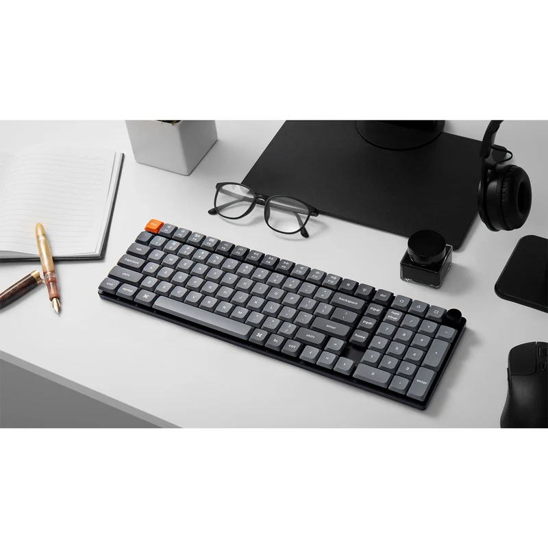 Keychron K17 Max QMK RGB Backlight Hot-Swappable Wireless Custom Mechanical Keyboard (Low Profile Gateron Mechanical Brown Switch, Red Switch) (K17M-H3, K17M-H1)