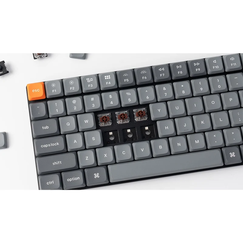 Keychron K17 Max QMK RGB Backlight Hot-Swappable Wireless Custom Mechanical Keyboard (Low Profile Gateron Mechanical Brown Switch, Red Switch) (K17M-H3, K17M-H1)
