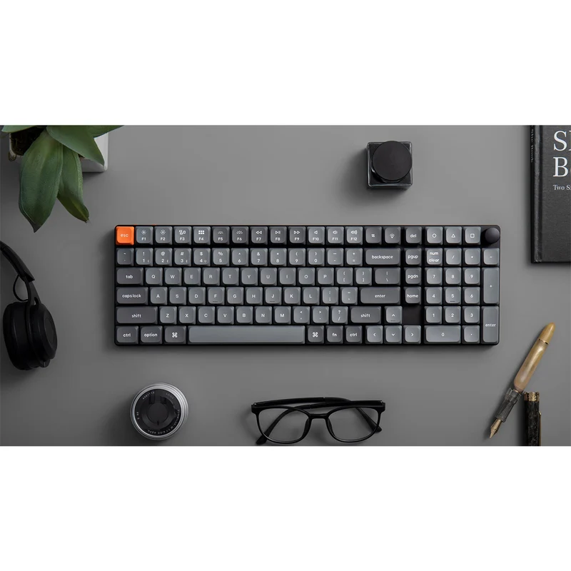 Keychron K17 Max QMK White Backlight Wireless Custom Mechanical Keyboard (Low Profile Gateron Mechanical Red Switch) (K17M-A1)