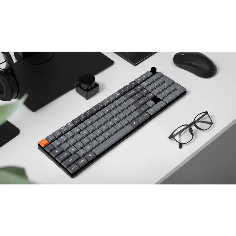 Keychron K17 Max QMK White Backlight Wireless Custom Mechanical Keyboard (Low Profile Gateron Mechanical Red Switch) (K17M-A1)