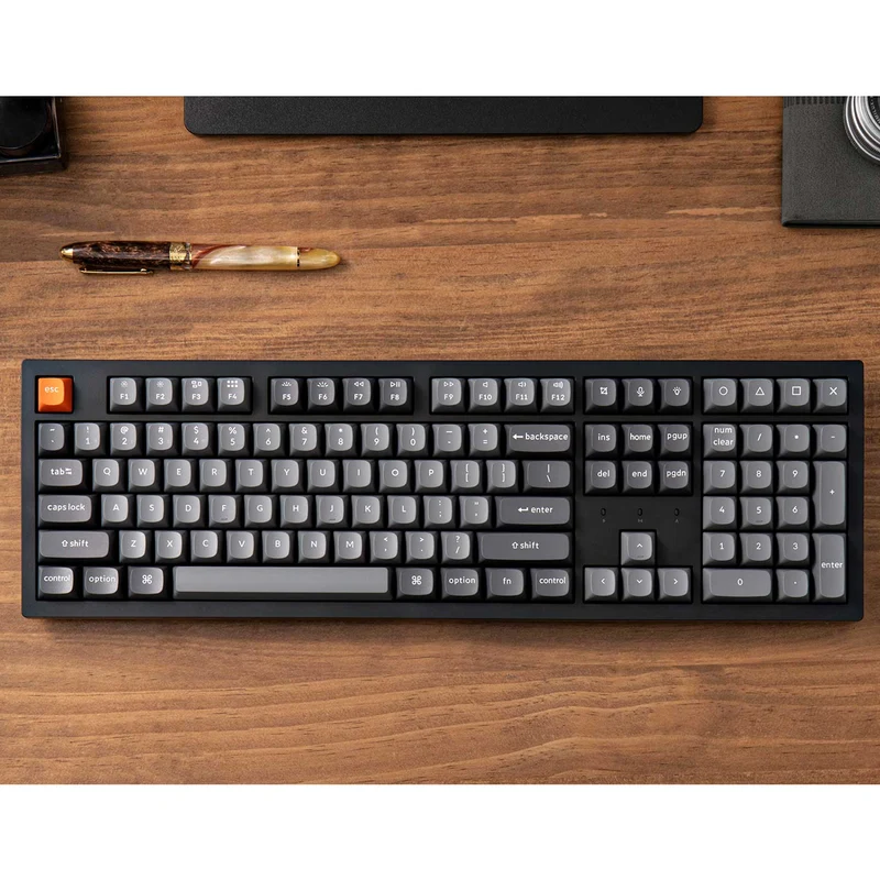 Keychron K10 Max QMK Fully Assembled RGB Backlight Full-Size Wireless Mechanical Keyboard Black (Super Banana Switch, Super Red Switch) (K10M-B4, K10M-B1)