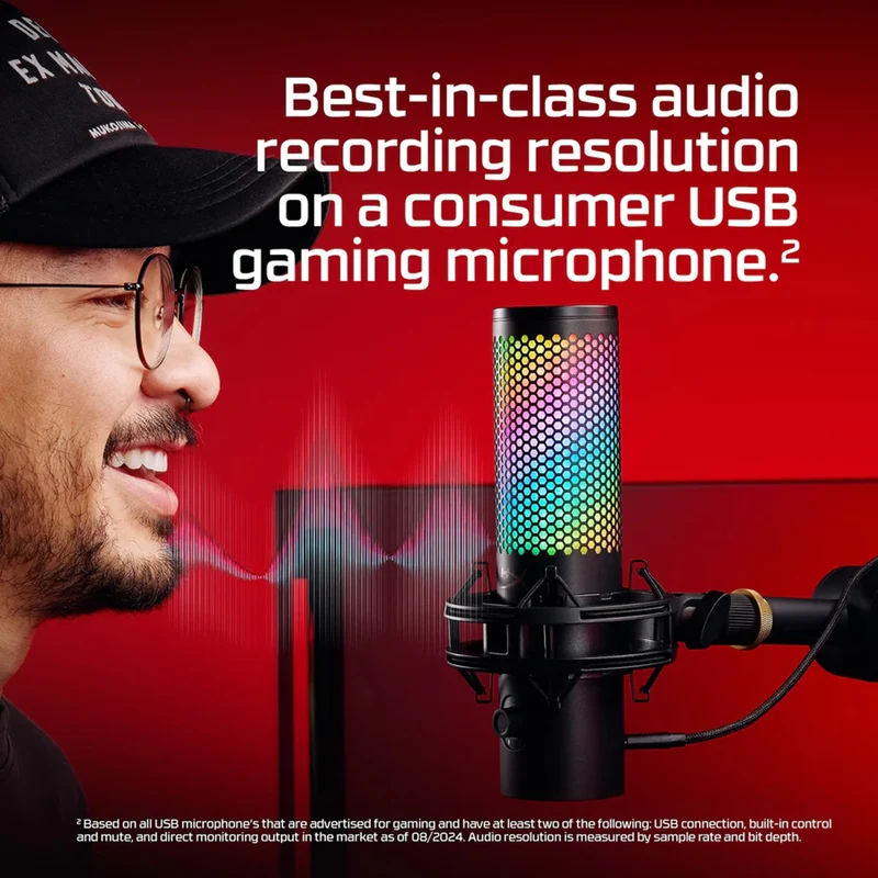 HyperX QuadCast 2 S USB Microphone for PC/ Mac (Black) (9A273AA)