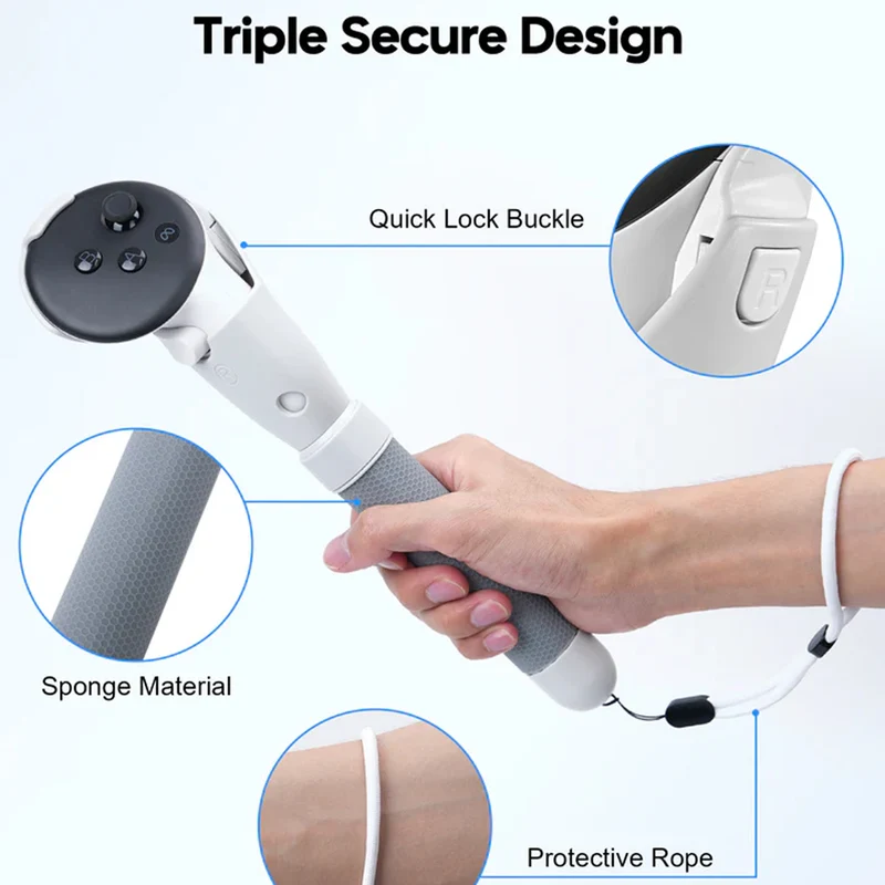 Transnovo RG3 VR Handle Attachment for Meta Quest 3/3S (Grey)