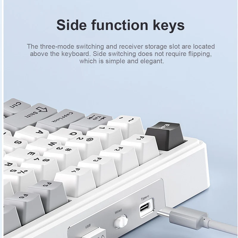 Aula F99 RGB Tri-Mode Type-C 98% 99-Key Gasket Structure Hot-Swap Mechanical Gaming Keyboard (Gray Wood Switch)(Grey/White/Dark Grey, White/Blue/Purple)