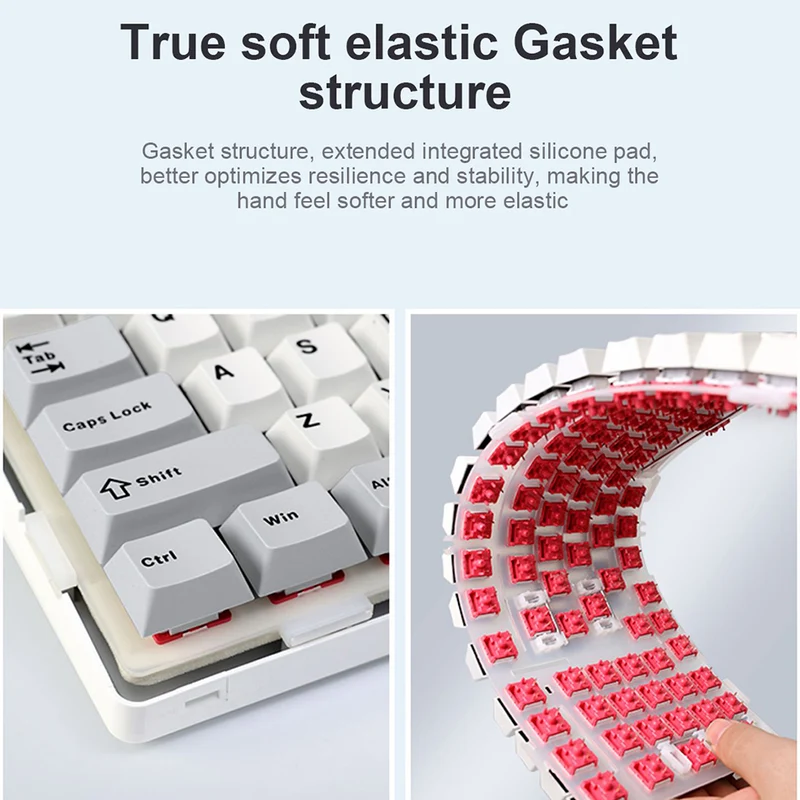 Aula F99 RGB Tri-Mode Type-C 98% 99-Key Gasket Structure Hot-Swap Mechanical Gaming Keyboard (Gray Wood Switch)(Grey/White/Dark Grey, White/Blue/Purple)