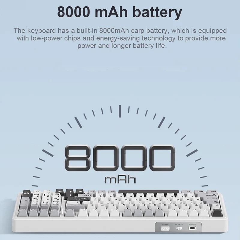 Aula F99 RGB Tri-Mode Type-C 98% 99-Key Gasket Structure Hot-Swap Mechanical Gaming Keyboard (Gray Wood Switch)(Grey/White/Dark Grey, White/Blue/Purple)