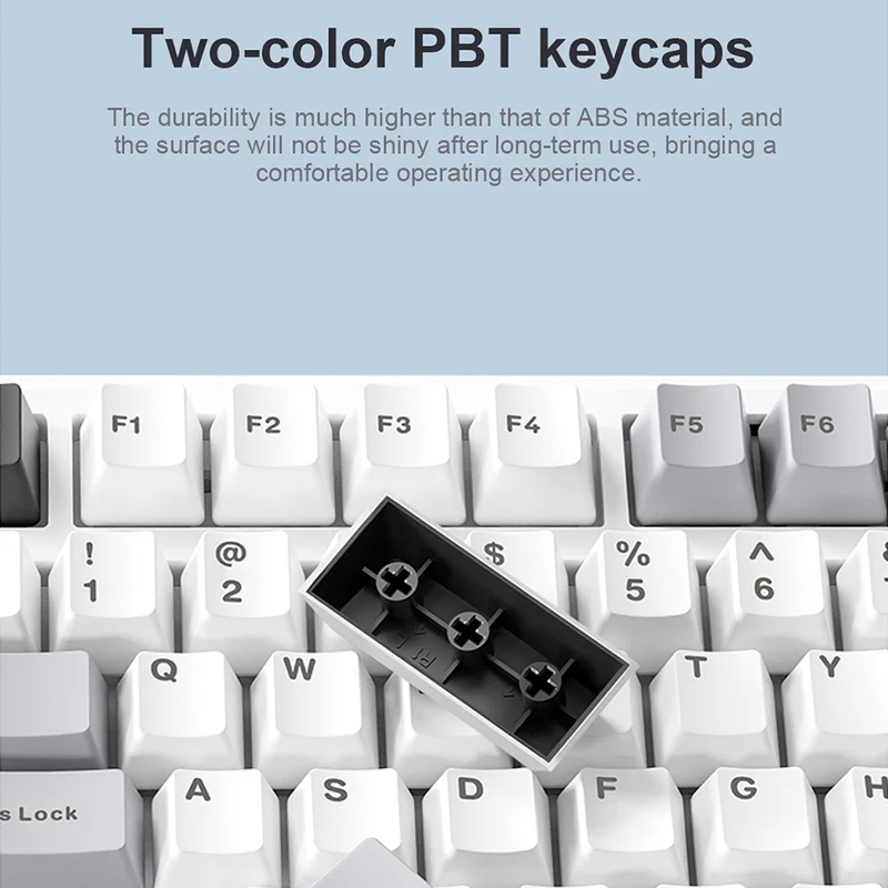 Aula F99 RGB Tri-Mode Type-C 98% 99-Key Gasket Structure Hot-Swap Mechanical Gaming Keyboard (Gray Wood Switch)(Grey/White/Dark Grey, White/Blue/Purple)