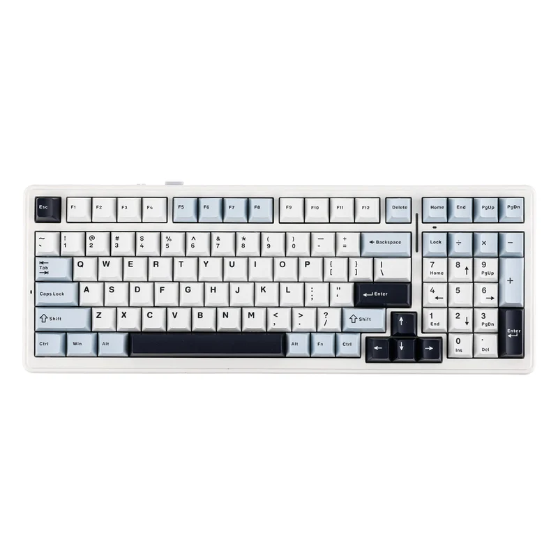 Aula F99 RGB Tri-Mode Type-C 98% 99-Key Gasket Structure Hot-Swap Mechanical Gaming Keyboard (Reaper Switch) (White/Blue/Dark Purple)