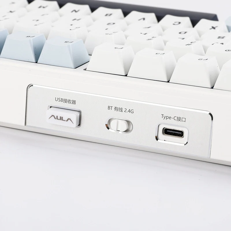 Aula F99 RGB Tri-Mode Type-C 98% 99-Key Gasket Structure Hot-Swap Mechanical Gaming Keyboard (Reaper Switch) (White/Blue/Dark Purple)