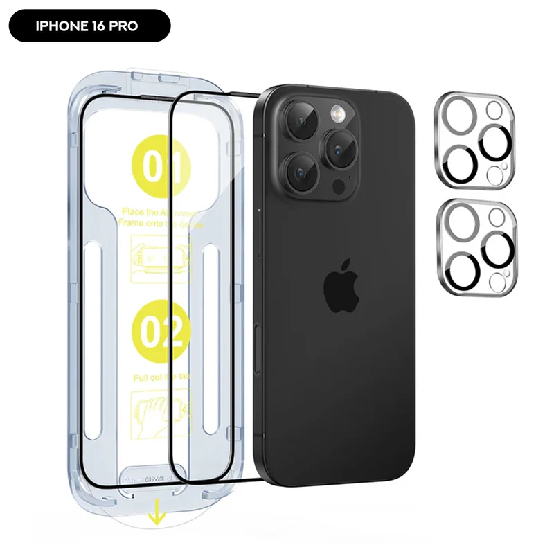 SODI SP02 HD Phone Screen with Camera Lens Protector for iPhone 16 [2-Pack] (iPhone 16 Pro, iPhone 16 Pro Max)