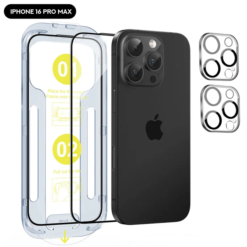 SODI SP02 HD Phone Screen with Camera Lens Protector for iPhone 16 [2-Pack] (iPhone 16 Pro, iPhone 16 Pro Max)