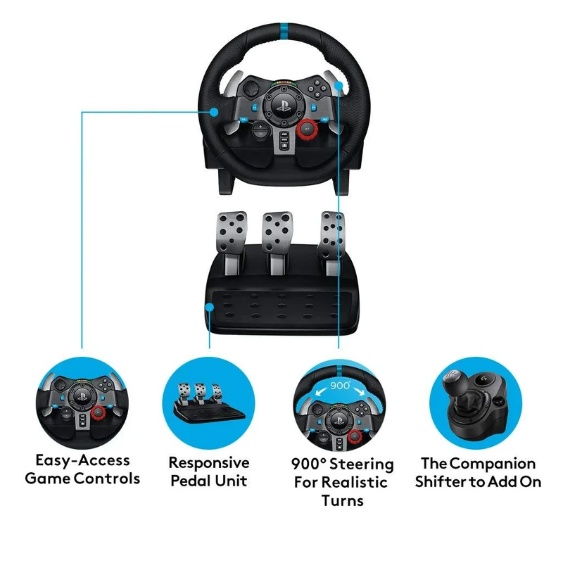 Logitech G29 Driving Force Racing Wheel for PS5/ PS4/ PS3/ PC in Brown Box