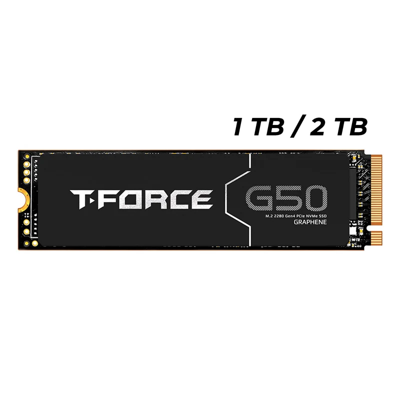 TeamGroup T-Force G50 M.2 2280 PCIe 4.0 x4 Internal SSD with Ultra-thin Graphene Heat-Sink (1TB , 2TB)