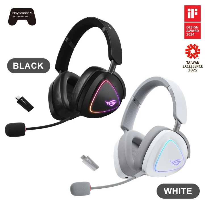Asus ROG Delta II Tri-Mode Wireless Gaming Headset (Black, White)