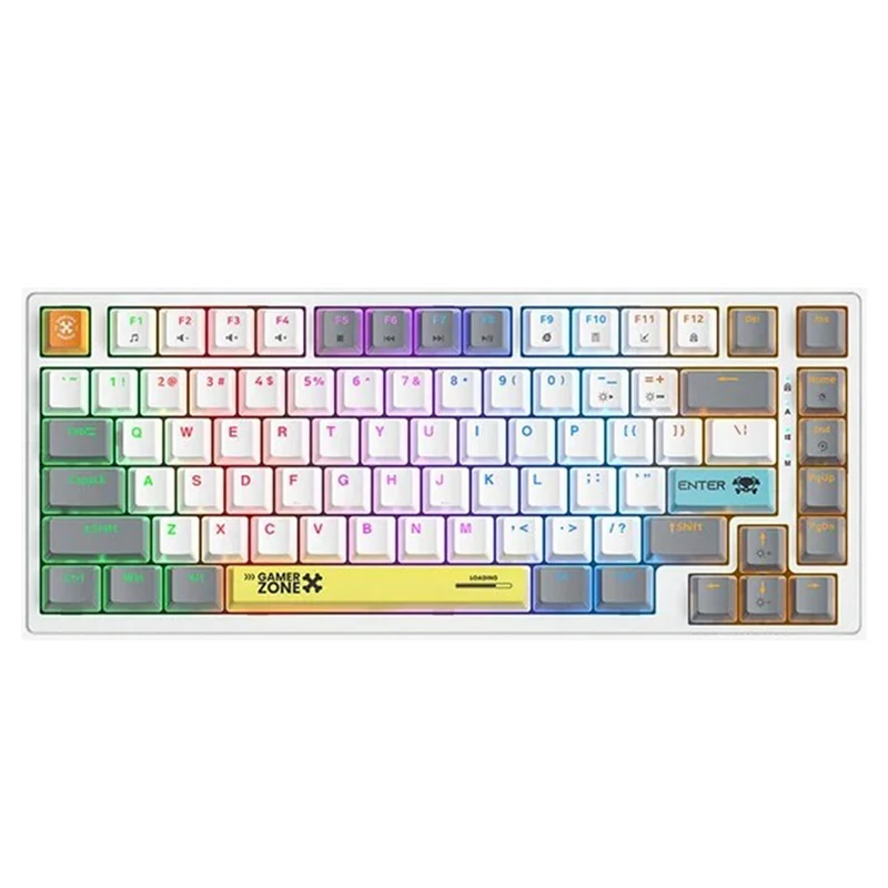 Onikuma G58 82-Key RGB Wired Hot-Swappable Mechanical Keyboard (Black, White) (Tea Axis Switch)