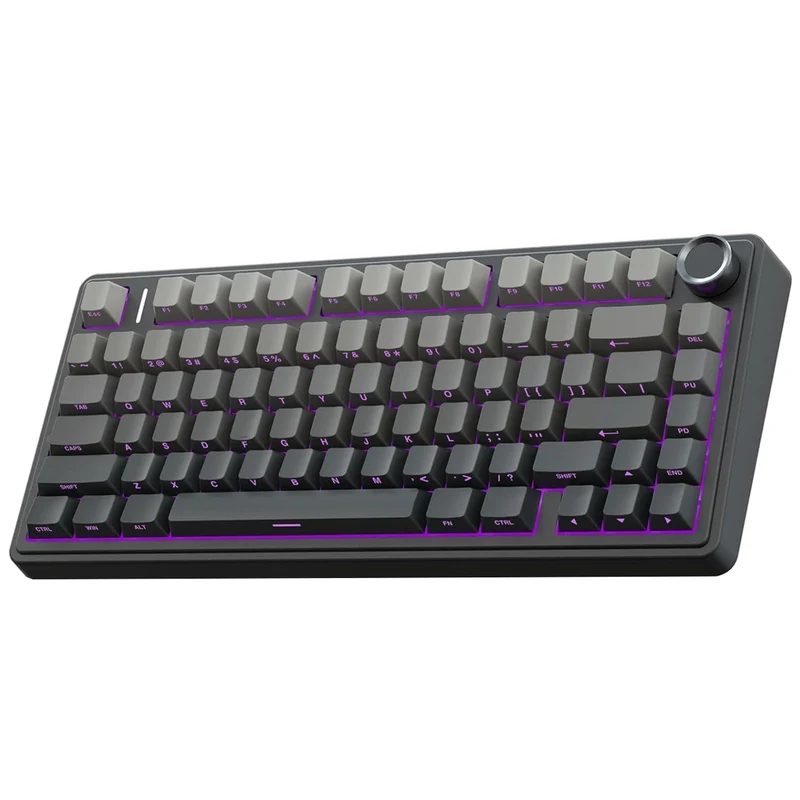 Aula F75 RGB Tri-Mode Type-C 75% 80-Key Gasket Structure Hot-Swap Mechanical Gaming Keyboard (Reaper Switch) (Black/Gradient Grey)