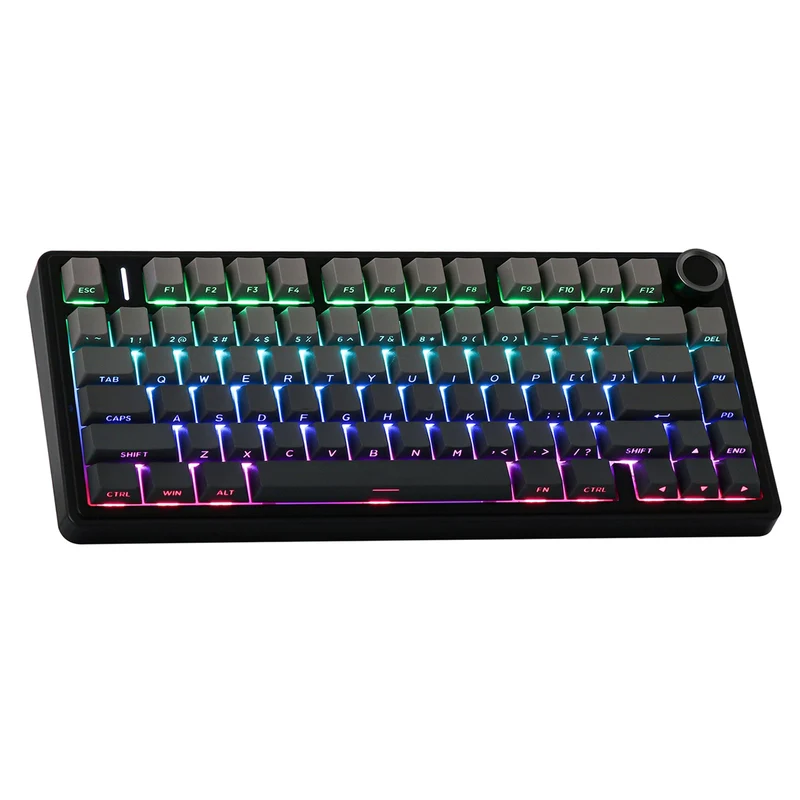 Aula F75 RGB Tri-Mode Type-C 75% 80-Key Gasket Structure Hot-Swap Mechanical Gaming Keyboard (Reaper Switch) (Black/Gradient Grey)