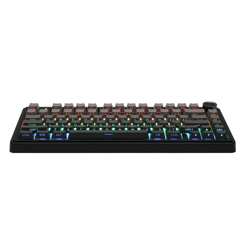 Aula F75 RGB Tri-Mode Type-C 75% 80-Key Gasket Structure Hot-Swap Mechanical Gaming Keyboard (Reaper Switch) (Black/Gradient Grey)