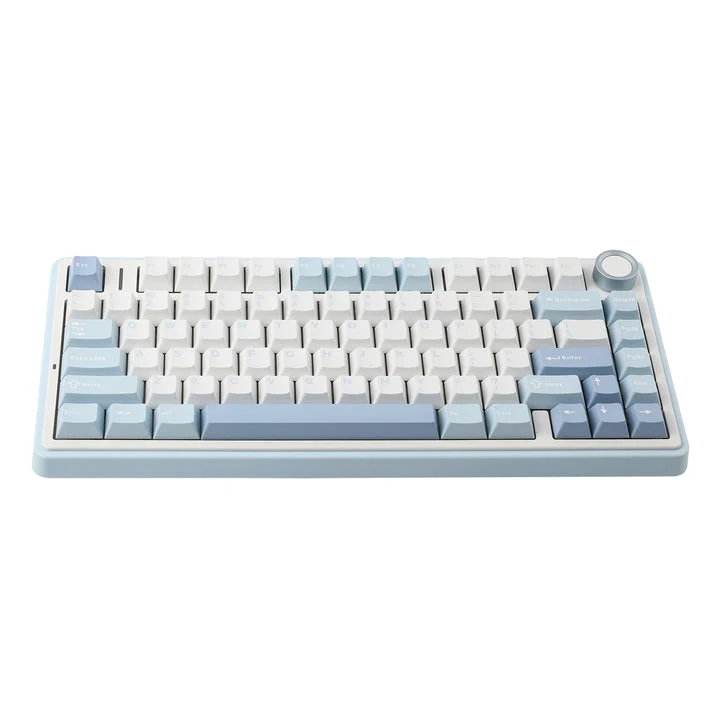 Aula F75 RGB Tri-Mode Type-C 75% 80-Key Gasket Structure Hot-Swap Mechanical Gaming Keyboard (Gray Wood Switch) (Black/Dark Blue/Orange, Blue/White/Dark Blue)