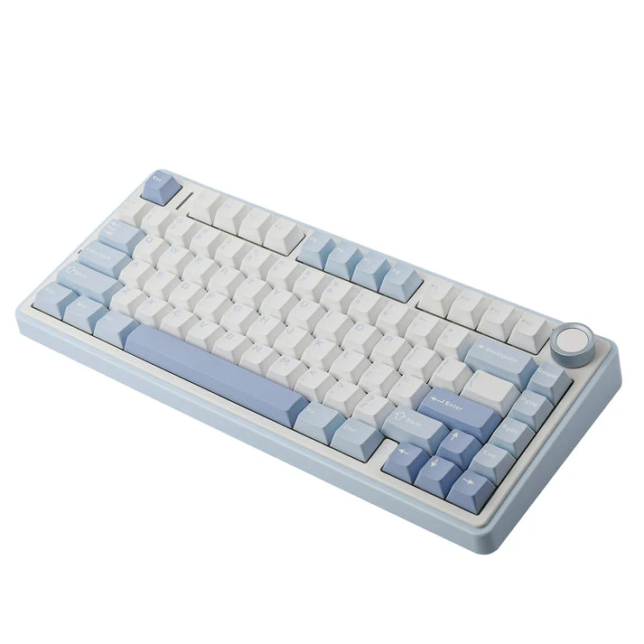 Aula F75 RGB Tri-Mode Type-C 75% 80-Key Gasket Structure Hot-Swap Mechanical Gaming Keyboard (Gray Wood Switch) (Black/Dark Blue/Orange, Blue/White/Dark Blue)