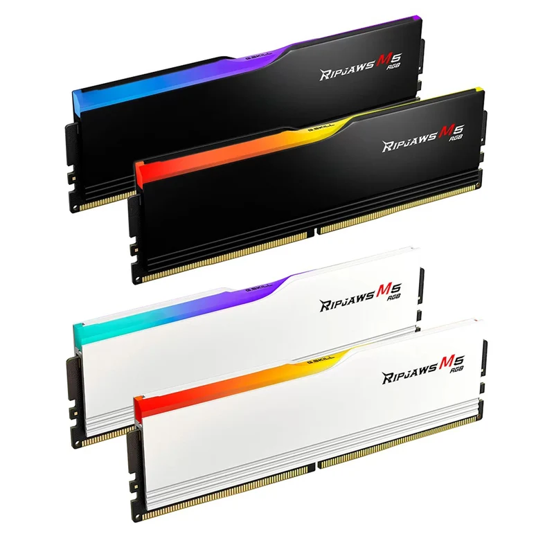 G.Skill Ripjaws M5 RGB 32GB (2x16GB) DDR5 5600MT/s CL46-45-45-89 1.10V Desktop Memory (Black, White)