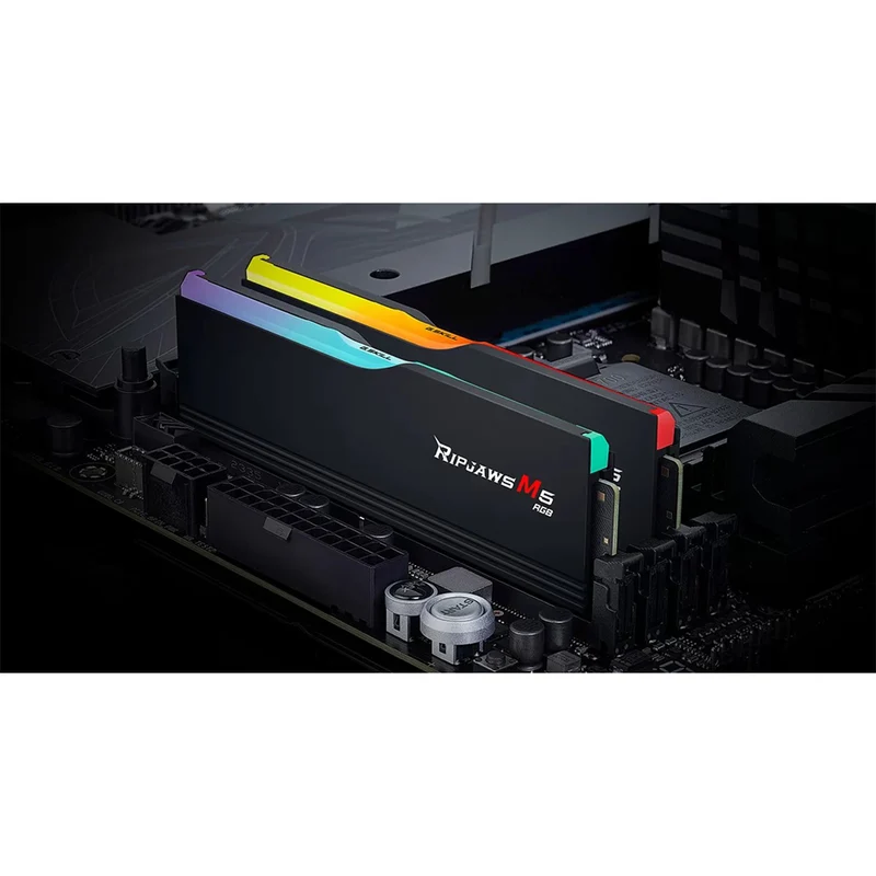 G.Skill Ripjaws M5 RGB 32GB (2x16GB) DDR5 5600MT/s CL46-45-45-89 1.10V Desktop Memory (Black, White)