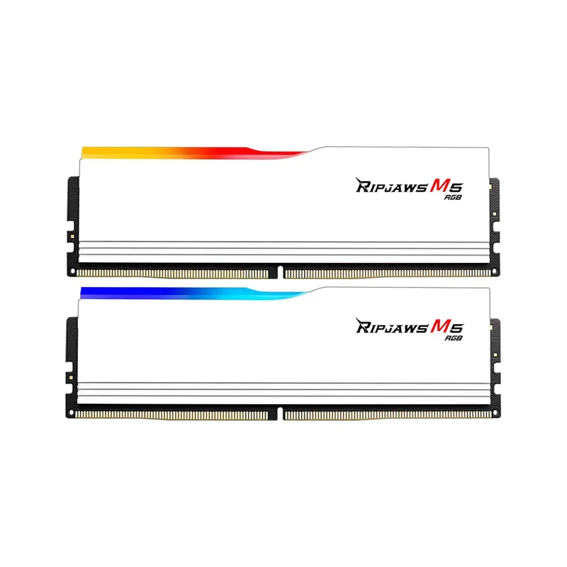 G.Skill Ripjaws M5 RGB 32GB (2x16GB) DDR5 5600MT/s CL46-45-45-89 1.10V Desktop Memory (Black, White)