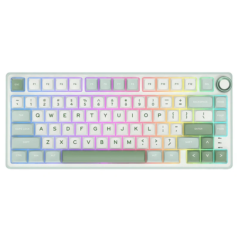 Royal Kludge R75 QMK Single-Mode RGB 81 Keys Hot-Swappable Mechanical Keyboard Sky Cyan (Blue Switch, Brown Switch, K Silver Switch)