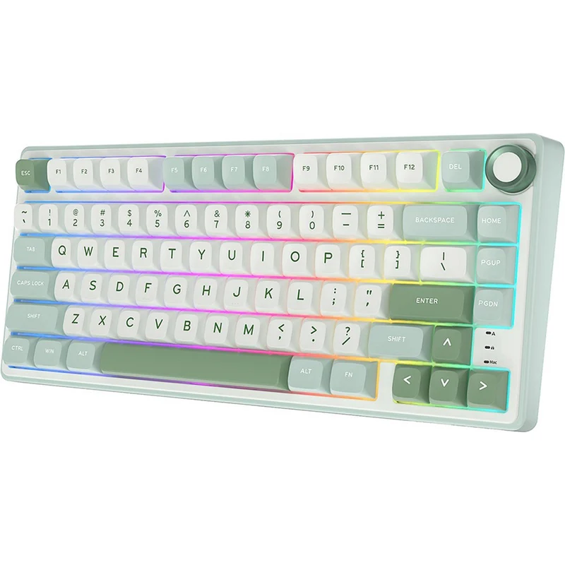 Royal Kludge R75 QMK Single-Mode RGB 81 Keys Hot-Swappable Mechanical Keyboard Sky Cyan (Blue Switch, Brown Switch, K Silver Switch)