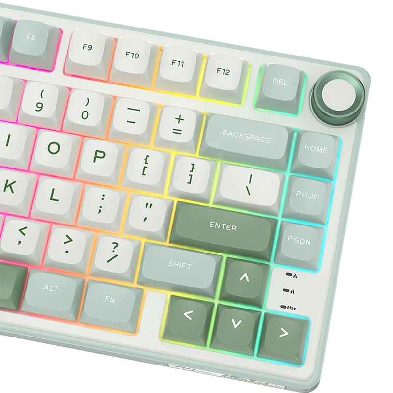 Royal Kludge R75 QMK Single-Mode RGB 81 Keys Hot-Swappable Mechanical Keyboard Sky Cyan (Blue Switch, Brown Switch, K Silver Switch)