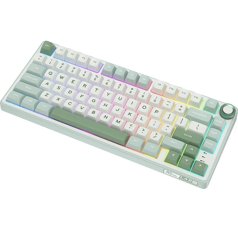 Royal Kludge R75 QMK Single-Mode RGB 81 Keys Hot-Swappable Mechanical Keyboard Sky Cyan (Blue Switch, Brown Switch, K Silver Switch)