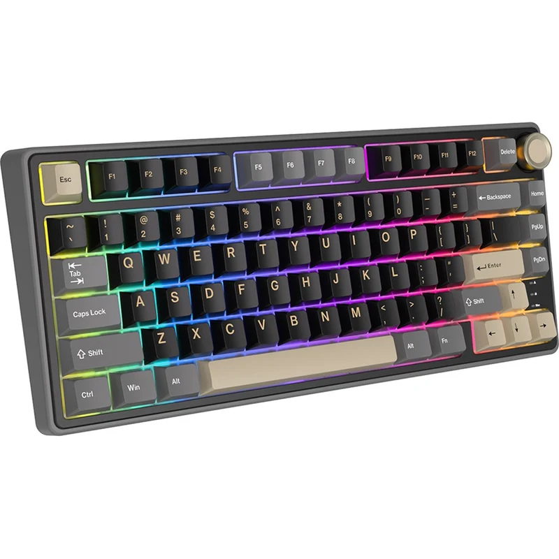 Royal Kludge R75 QMK Single-Mode RGB 81 Keys Hot-Swappable Mechanical Keyboard Phantom (Blue Switch, K Silver Switch, Brown Switch)