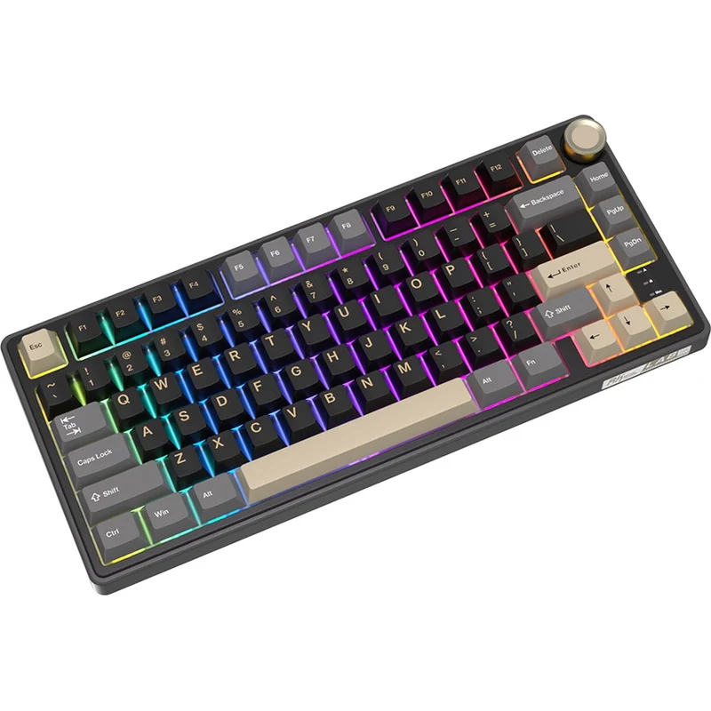 Royal Kludge R75 QMK Single-Mode RGB 81 Keys Hot-Swappable Mechanical Keyboard Phantom (Blue Switch, K Silver Switch, Brown Switch)