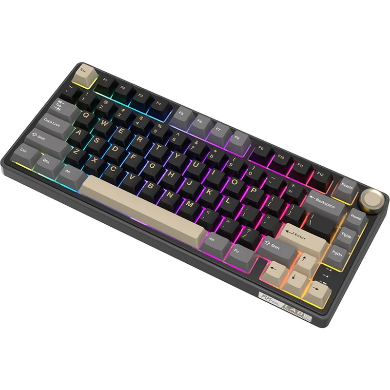 Royal Kludge R75 QMK Single-Mode RGB 81 Keys Hot-Swappable Mechanical Keyboard Phantom (Blue Switch, K Silver Switch, Brown Switch)