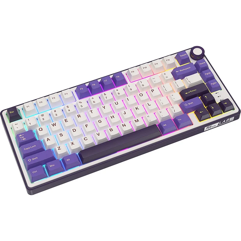 Royal Kludge R75 QMK Single-Mode RGB 81-Keys Hot-Swappable Mechanical Keyboard Blackberry Mousse (Blue Switch, Brown Switch, K Silver Switch)