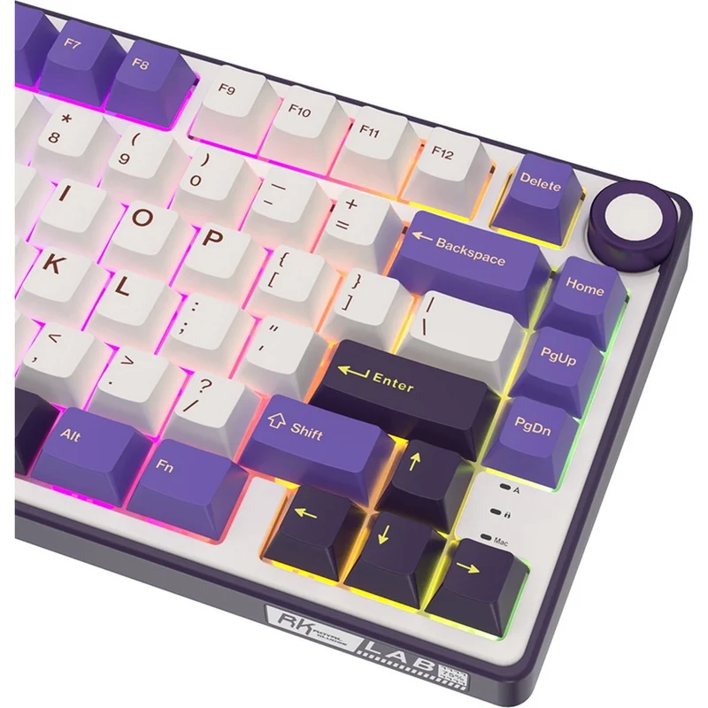 Royal Kludge R75 QMK Single-Mode RGB 81-Keys Hot-Swappable Mechanical Keyboard Blackberry Mousse (Blue Switch, Brown Switch, K Silver Switch)