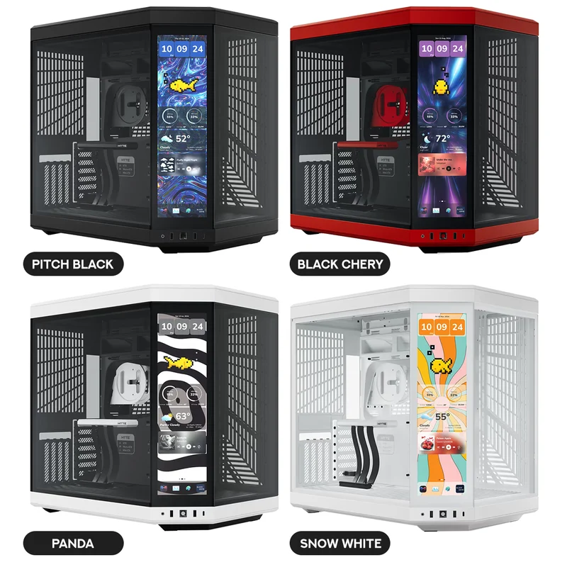 Hyte Y70 Touch Infinite Modern Aesthetic Case (Pitch Black, Black Cherry, Panda, Snow White)