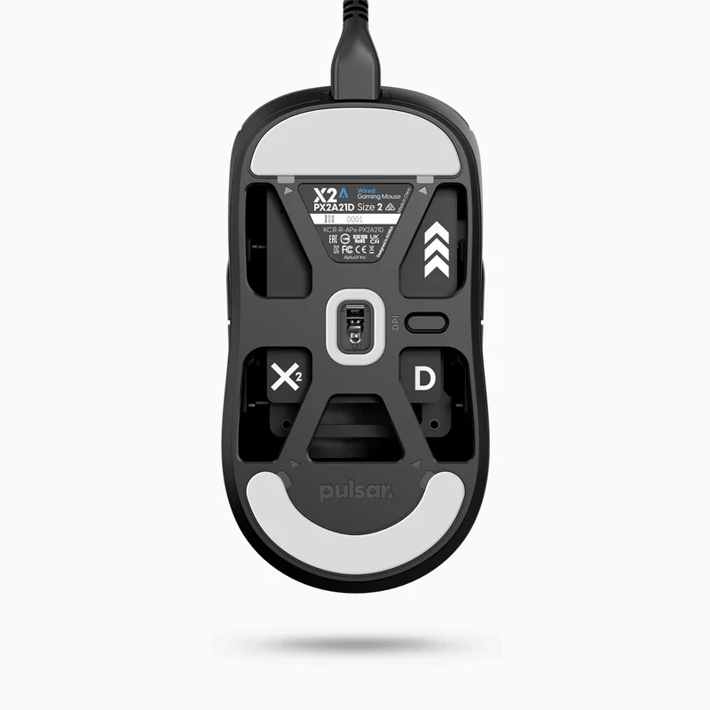 Pulsar X2A Wired Ambidextrous eSports Ultralight Gaming Mouse Size 2 (Black, White) (PX2A21D, PX2A22D)